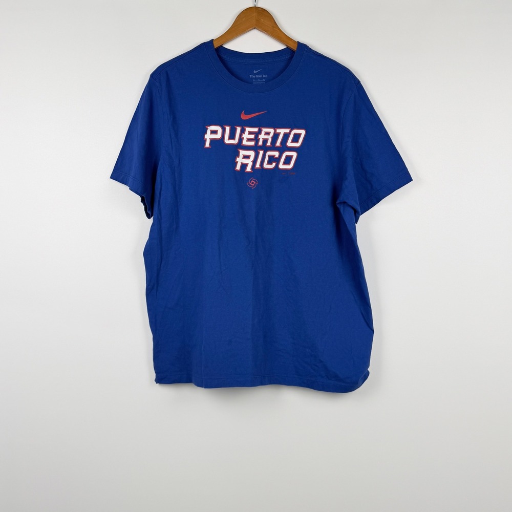 Nike T-Shirt Mens XL Blue Puerto Rico World Baseball Classic Graphic Tee